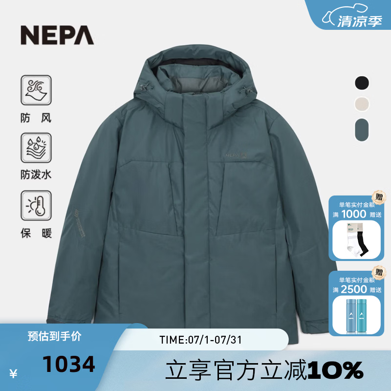 NEPA耐葩秋冬新品户外男女款外套保暖防风防泼水羽绒服CKF2028 暗蓝灰色 B17 S 170/88A 095