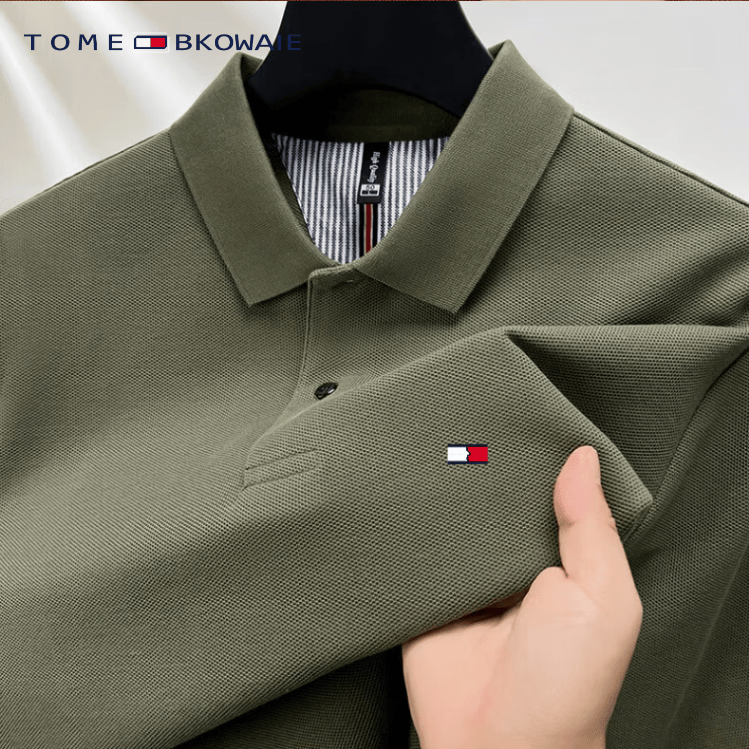 TOME BKOWAIE美国汤米tomy高端短袖polo衫男士t恤夏季26新款纯棉T恤父亲节上衣 轻奢高端蓝色 4XL 190码