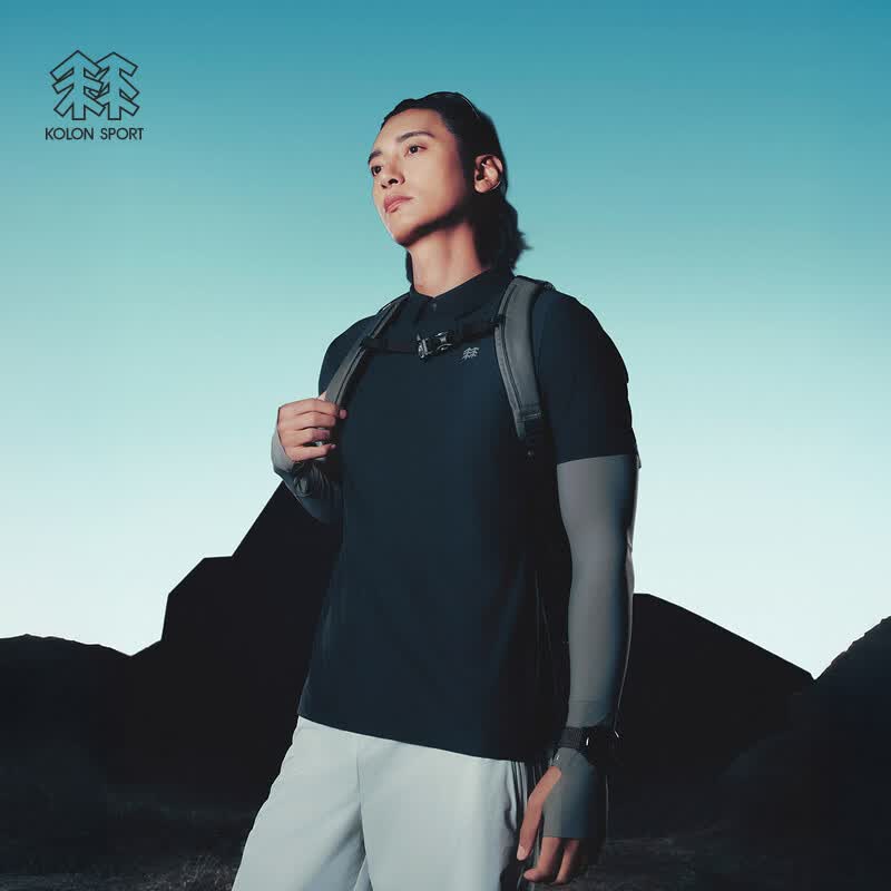 KOLON SPORT/可隆户外吸湿速干T恤 男持续凉感遮热UPF40+短袖POLO