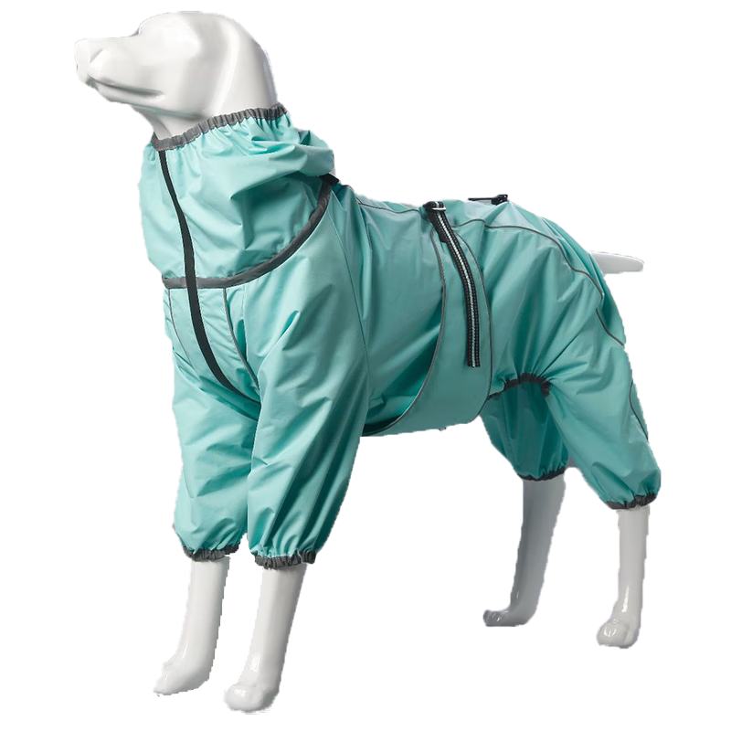 SLPC狗狗沖鋒衣雙層狗狗雨衣秋冬款保暖狗衣服防風(fēng)防雪防雨大型犬衣服 淺藍(lán)色 3XL（約60-90斤卡碼毛多拍大）