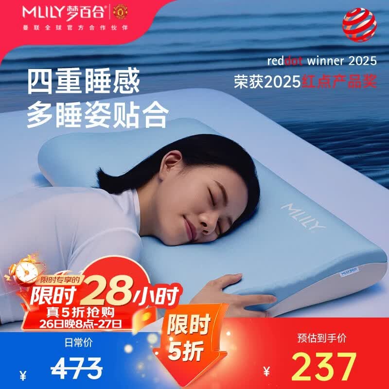 梦百合（MLILY）成人记忆棉枕头枕芯单人护颈椎枕学生宿舍深睡枕pro礼盒装