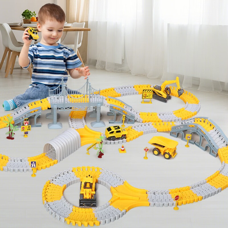 吉吉鱼儿童玩具轨道车334件套百变拼装积木工程车挖掘机套装电动越野赛车女孩玩具男孩生日圣诞礼物使用感如何?