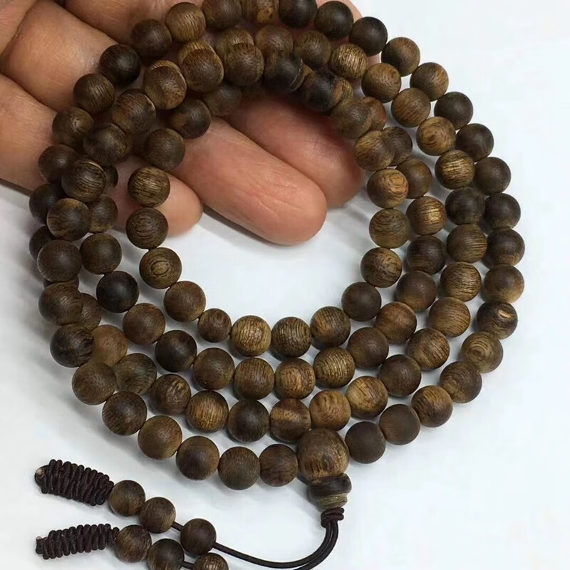 古珍 柬埔寨菩萨奇楠沉香手串 9分沉老料沉香木佛珠女男款木质手链送