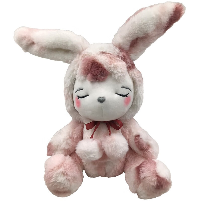 埃莉詩（Elyce’s Fancy World）長絨系列衛(wèi)衣寶寶兔子長耳朵呆萌可愛毛絨公仔女孩玩具兔年禮物 白配紅 35cm