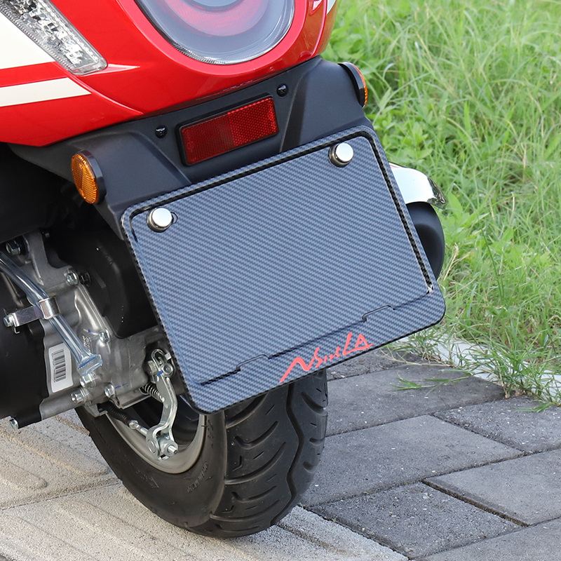 本田ns125la改装车牌款碳纤维摩托车后车牌架适用贝牌照框 红字ns125