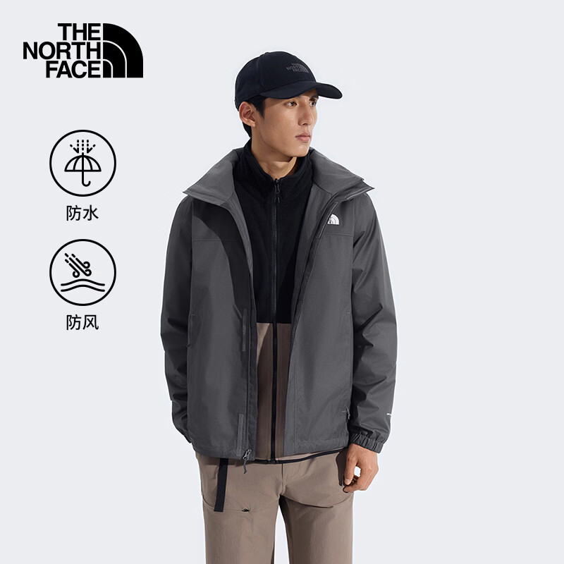 北面（The North Face）硬壳冲锋衣男经典款DRYVENT防水户外百搭保暖外套26新品|8JSY RHI /火岩灰 L /175