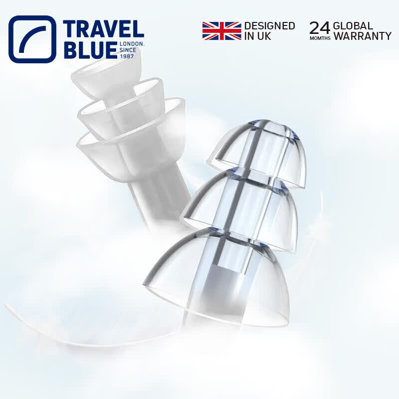 蓝旅(TRAVEL BLUE)航空飞行降噪减压耳塞带线防丢失乘坐飞机缓解耳鸣耳痛