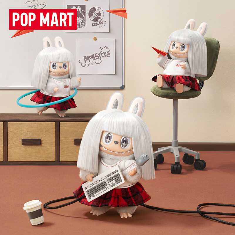 POP MART泡泡玛特拉布布THE MONSTERS 复古理发店系列 - 搪胶毛绒挂件盲盒 整盒6个
