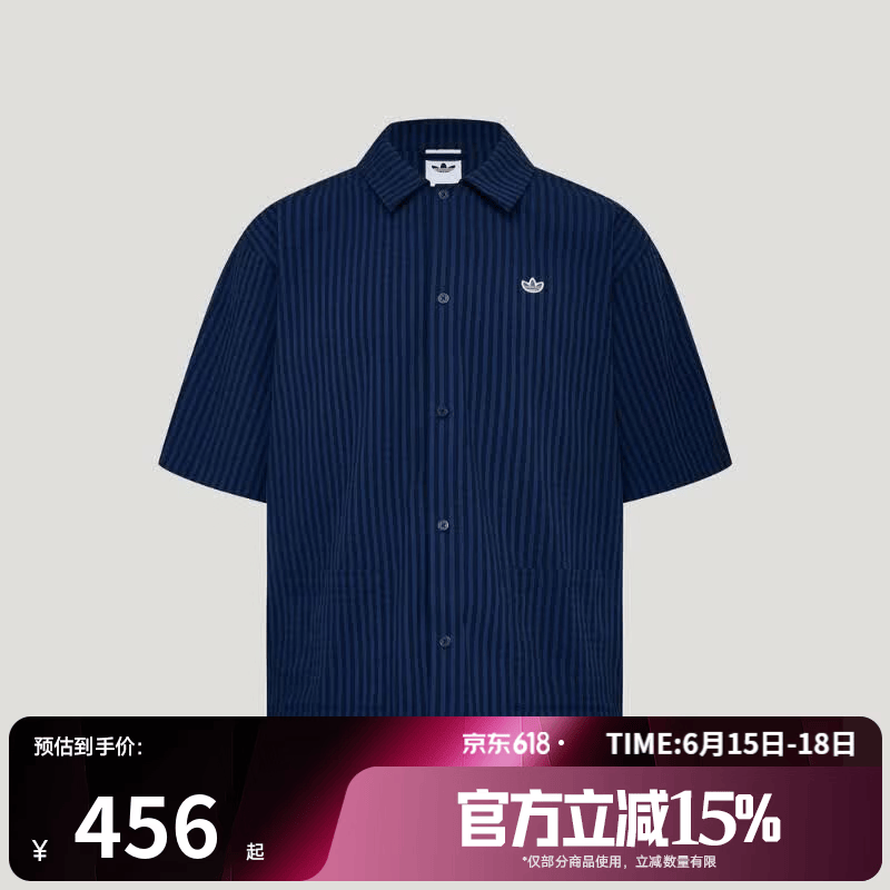 阿迪达斯（adidas）【滔搏运动】三叶草男子运动休闲短袖衬衫KW8265 KW8265 L