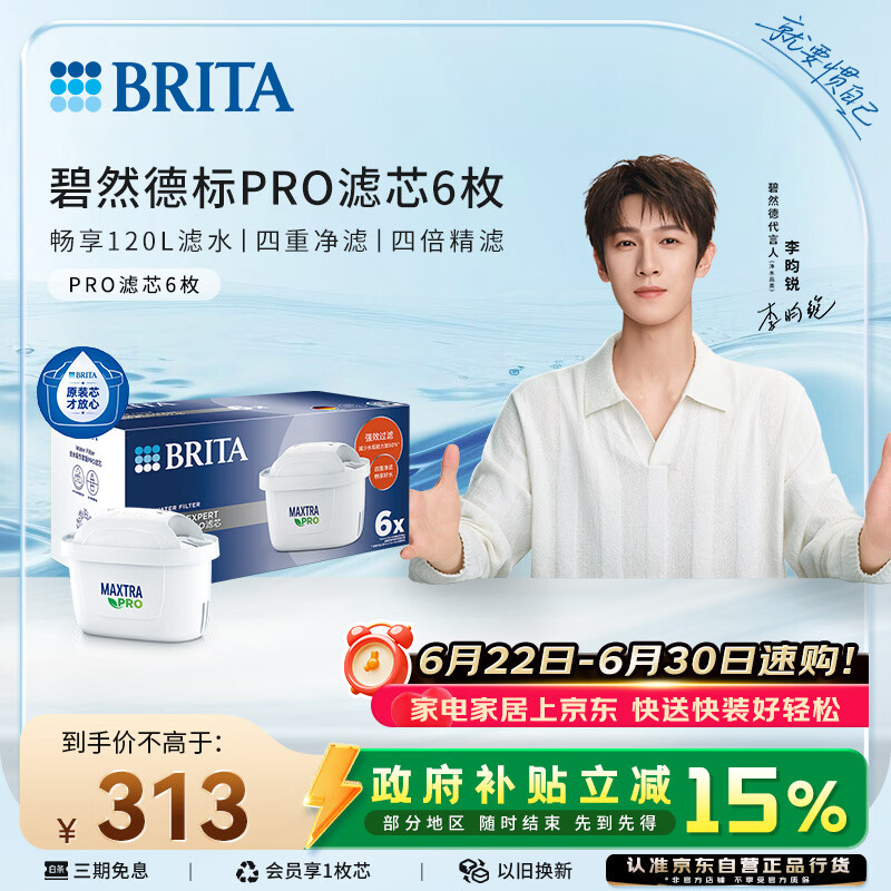 碧然德（BRITA）家用净水壶 滤水壶滤芯 MAXTRA Pro WLE 去水垢专家版PRO滤芯6只装