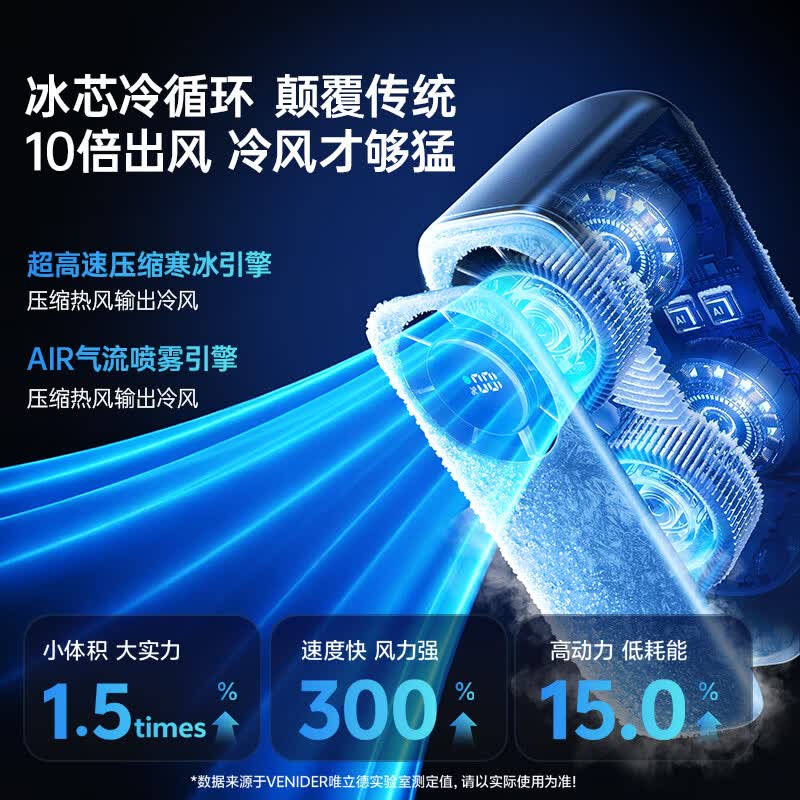 VENIDER【全覆盖制冷冰敷】手持小风扇迷你便携桌面usb风扇宿舍床上办公长续航联名款 一个装【云纱粉】全覆盖制冷|100档冷风