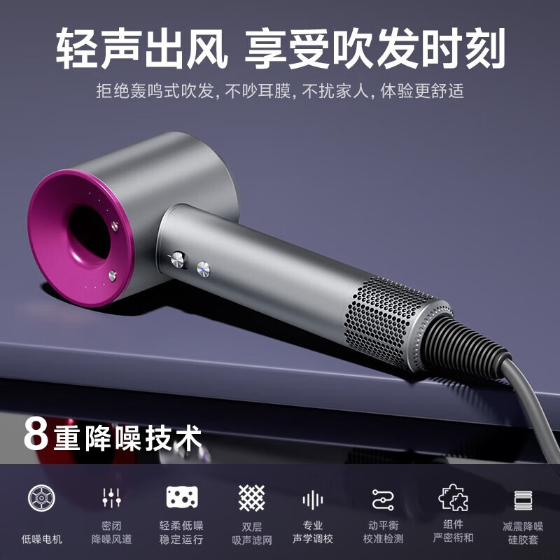 RASW德国吹风机家用静轻音负离子大功率不伤发高速干无叶电吹风护发宿舍婴儿宠物女士便携出差旅行 玫红色【亿级负离子】单风嘴礼盒装 2026全新升级顶配款 情人节生日新年礼物