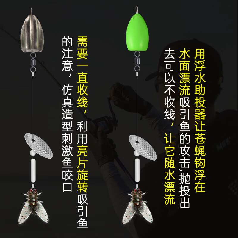 迦图鲮路亚苍蝇饵钓组绑好飞蝇钩微物假饵瓜子亮片套装线组白条马口翘嘴 小号暗红色【15付】送5套助投器