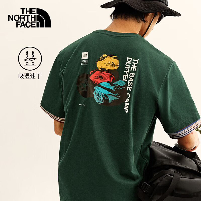 北面（The North Face）26春夏新款短袖T恤男户外运动休闲吸湿透气圆领速干印花t恤8GX9 1KI L