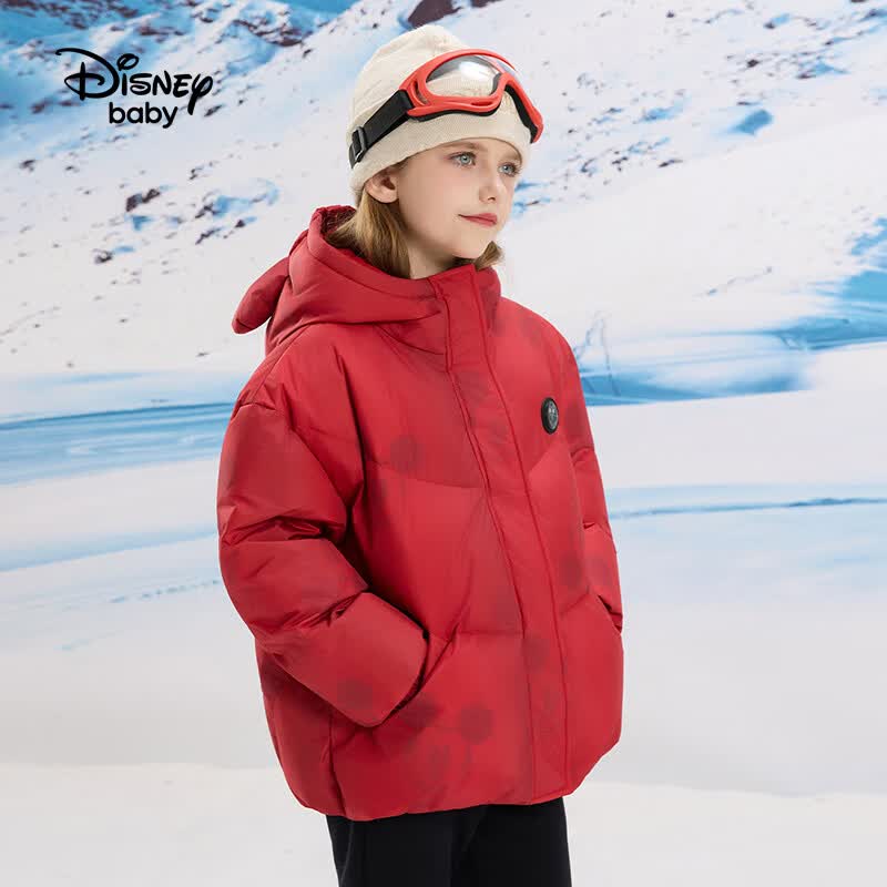 迪士尼(Disney)童装男女童羽绒服2026新冬米奇石墨烯拜年服白鸭绒高充绒外套厚 正红米奇 110 高105-115cm重30-40斤