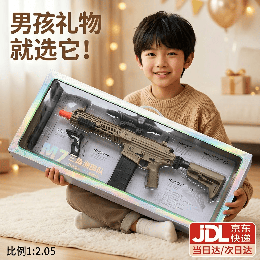赟娅三角洲M7水发软弹枪电动连发突击步枪玩具8-12岁男孩高端生日礼物 超大手提盒【手自一体】M7水发软弹枪