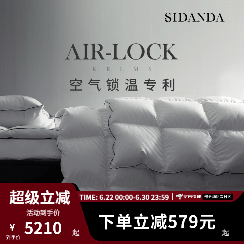 SIDANDA波兰95白鹅绒冬被保暖专利羽绒被子160支全棉加厚锁温被芯 2026升级款 波兰95鹅绒保暖冬被 220*240cm（填充1205g）