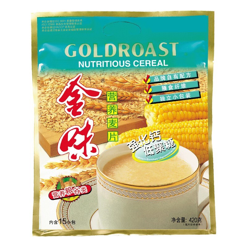 金味麦片420g(强化钙 低聚糖) 谷物儿时早餐冲饮即食