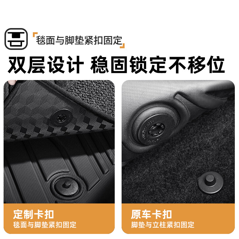 博士伦TPE汽车脚垫适用11-26款名爵MG4EV新能源双层地毯mg4xMG5/6/7地垫 TPE+黑色雪尼斯上层垫【厚0.5公分】 名爵MG4 EV 2026-现款(26改款适用)