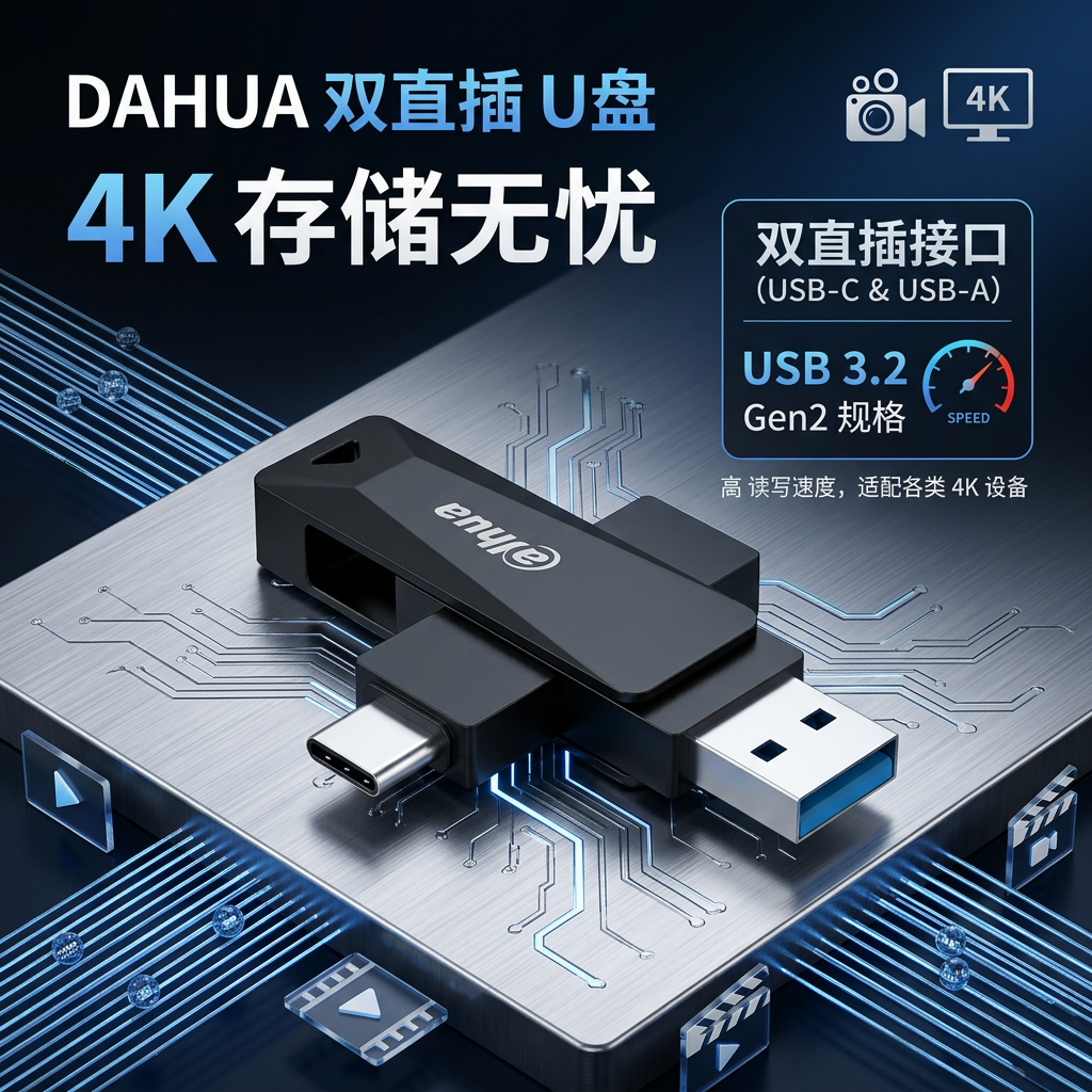 dahua U盘 移动固态硬盘 USB3.2 Type-C双接口 手机电脑两用固态U盘支持鸿蒙/苹果15/16/安卓大容量存储 1T|固态U盘TLC颗粒-【读速520MB/s】