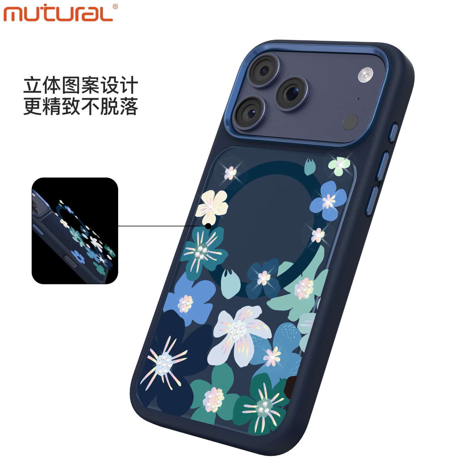 mutural适用苹果18promax手机壳 iPhone17Pro超薄液态硅胶磁吸MagSafe充电保护套镜头全包抗震防摔小清新 深蓝色 iPhone18 Promax