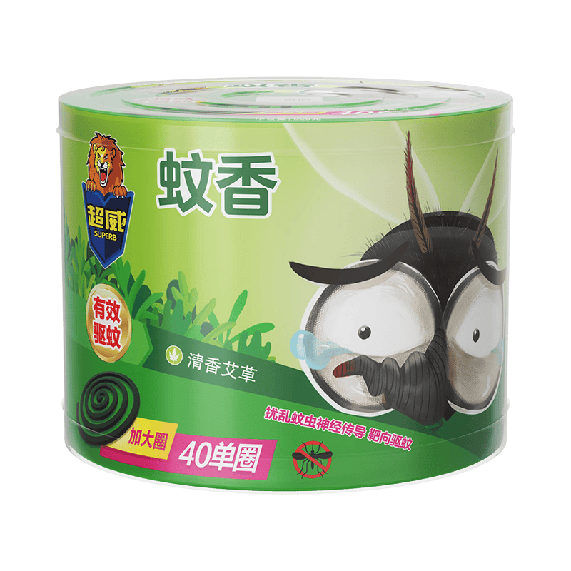 超威蚊香加大盘 艾草清香型防蚊驱蚊灭蚊防蚊黑蚊香盘香 【艾草清香】40圈