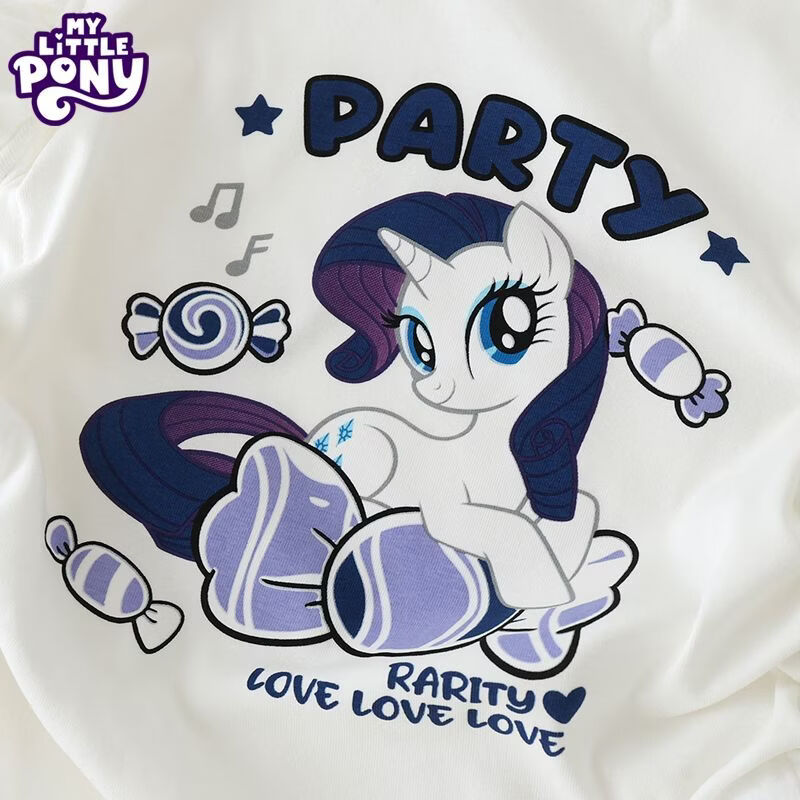 小马宝莉（MY LITTLE PONY）女童夏季套装2026新款儿童洋气格子裙两件套女孩休闲童装 蓝格套装 150 建议140-150cm