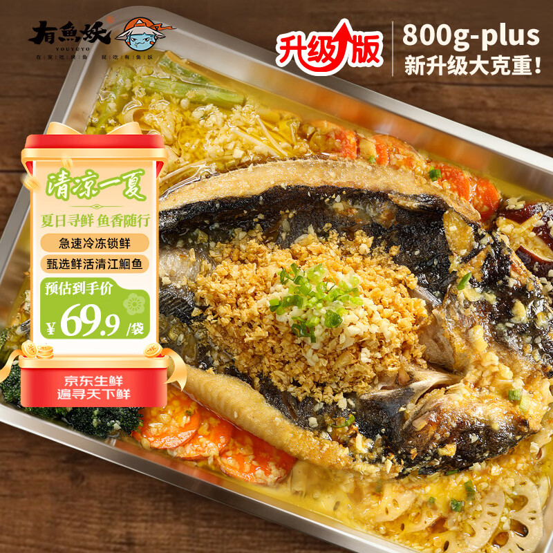 有鱼妖厨神装Plus烤鱼夜宵蒜香味 800g 半成品方便菜鮰鱼火锅烧烤露营