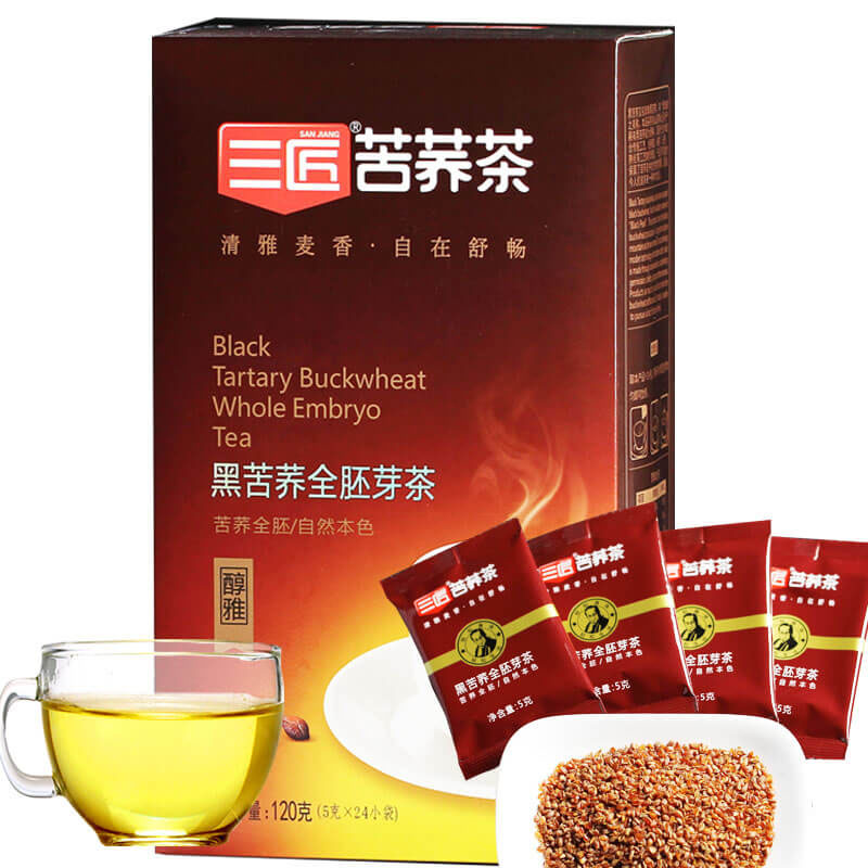 三匠 黑苦荞茶全胚芽120克小袋盒装四川大凉山特产荞麦茶麦香味茶叶