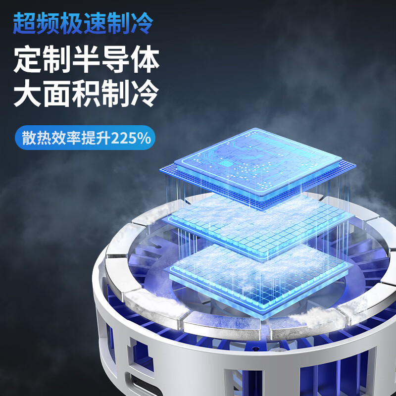 华强北原装【降温神器丨半导体制冷】手机散热器磁吸式背夹插电直播平板打游戏专用电竞苹果黑鲨红魔风冷静音 1个装【白色】插电新款-磁吸结冰 秒降温丨赠背夹+电竞指套+磁吸片