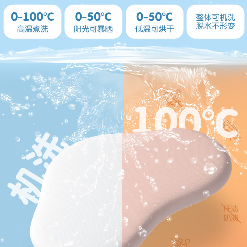 匹鲁儿童枕头1-3-6-16岁抑菌防螨可水洗机洗硅胶透气枕头可调节学生枕 【10A抗菌 硅胶枕】海盐蓝 3cm 0.5岁-3岁【送洗护袋】枕套*1