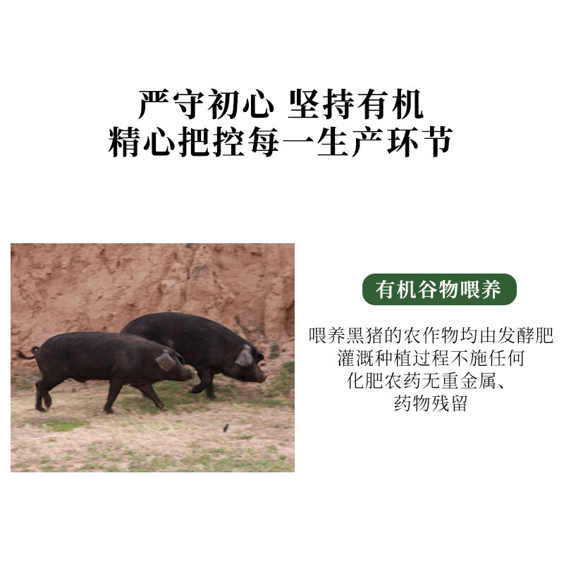 LANSTYLE有机土猪肉®内蒙古散养黑猪无抗猪肉排骨五花肉无激素生态养殖 有机棒骨500g