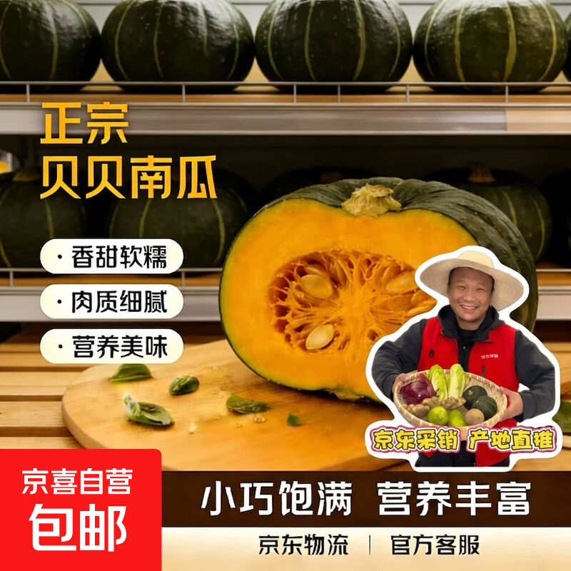 【东东买菜】25年高山贝贝南瓜香甜粉糯宝宝果新鲜蔬菜 贝贝南瓜宝宝果（单果100g起） 5斤