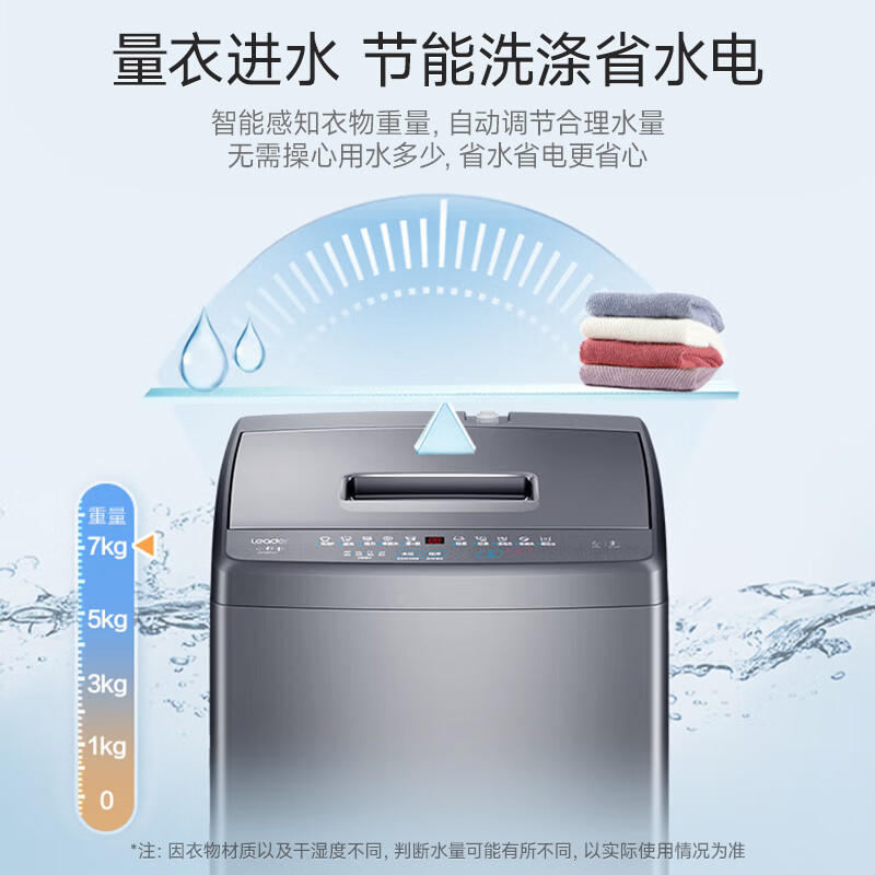 统帅(Leader)海尔出品 波轮洗衣机 全自动家用迷你洗衣机 7公斤小型 京东自营以旧换新家电补贴 @B70M10BTD1
