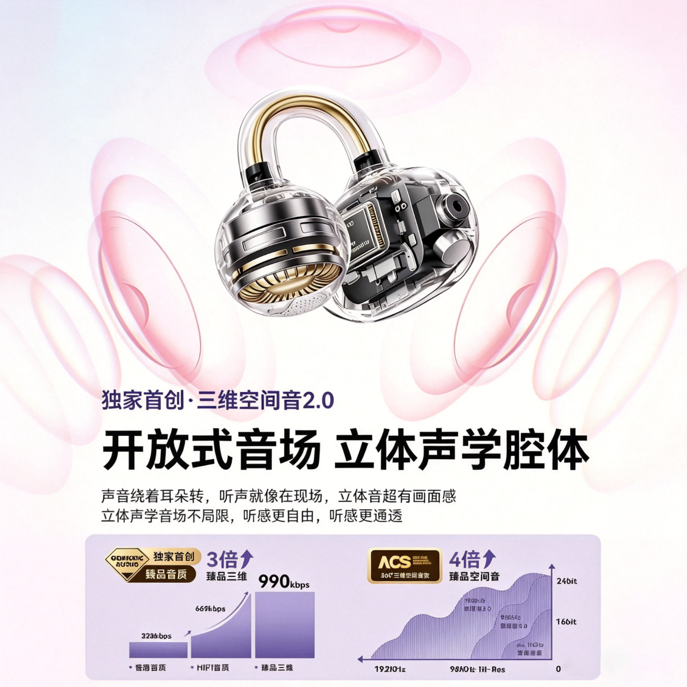 欧炫【耳夹式蓝牙耳机丨2026最新款】骨传导不入耳运动游戏降噪超长续航久戴不痛适配苹果华为小米 曜石黑【全景音质丨定向声波防漏音丨久带舒适】 超长续航【ENC超清降噪通话】