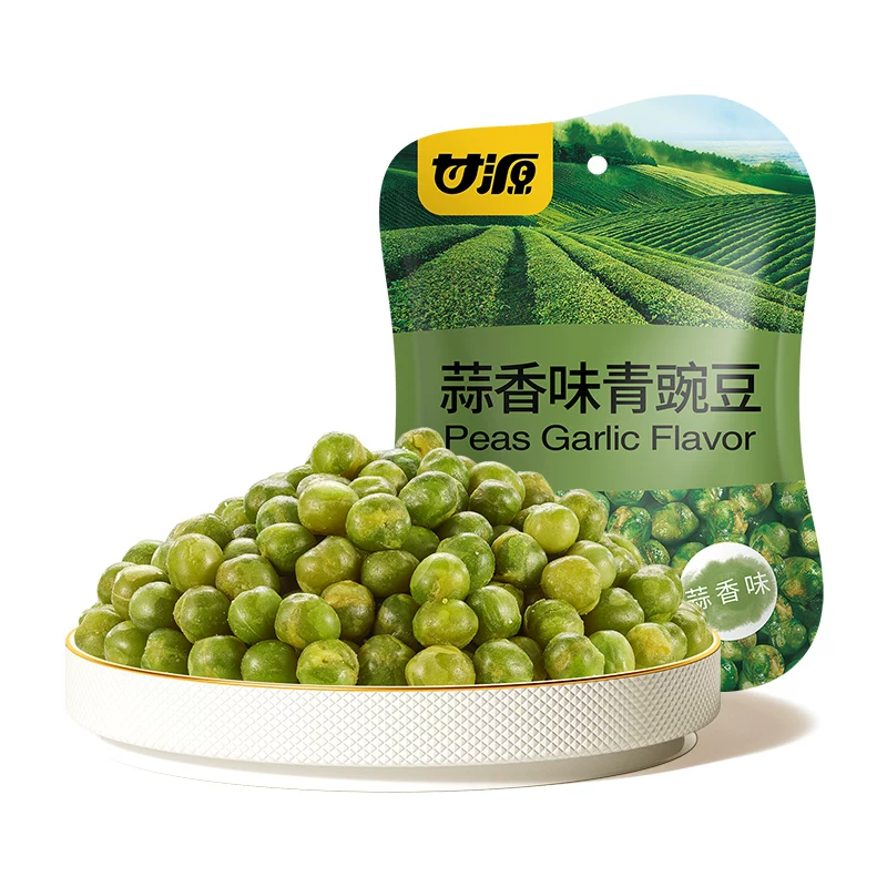 甘源牌虾条豆果瓜子仁蚕豆青豌豆儿童膨化食品小零食 蒜香味青豌豆75G