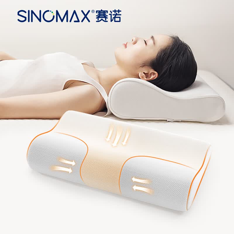 SINOMAX赛诺颈椎枕清爽记忆枕头护颈枕助睡眠慢回弹枕芯 【3区支撑 放松颈椎】 单只