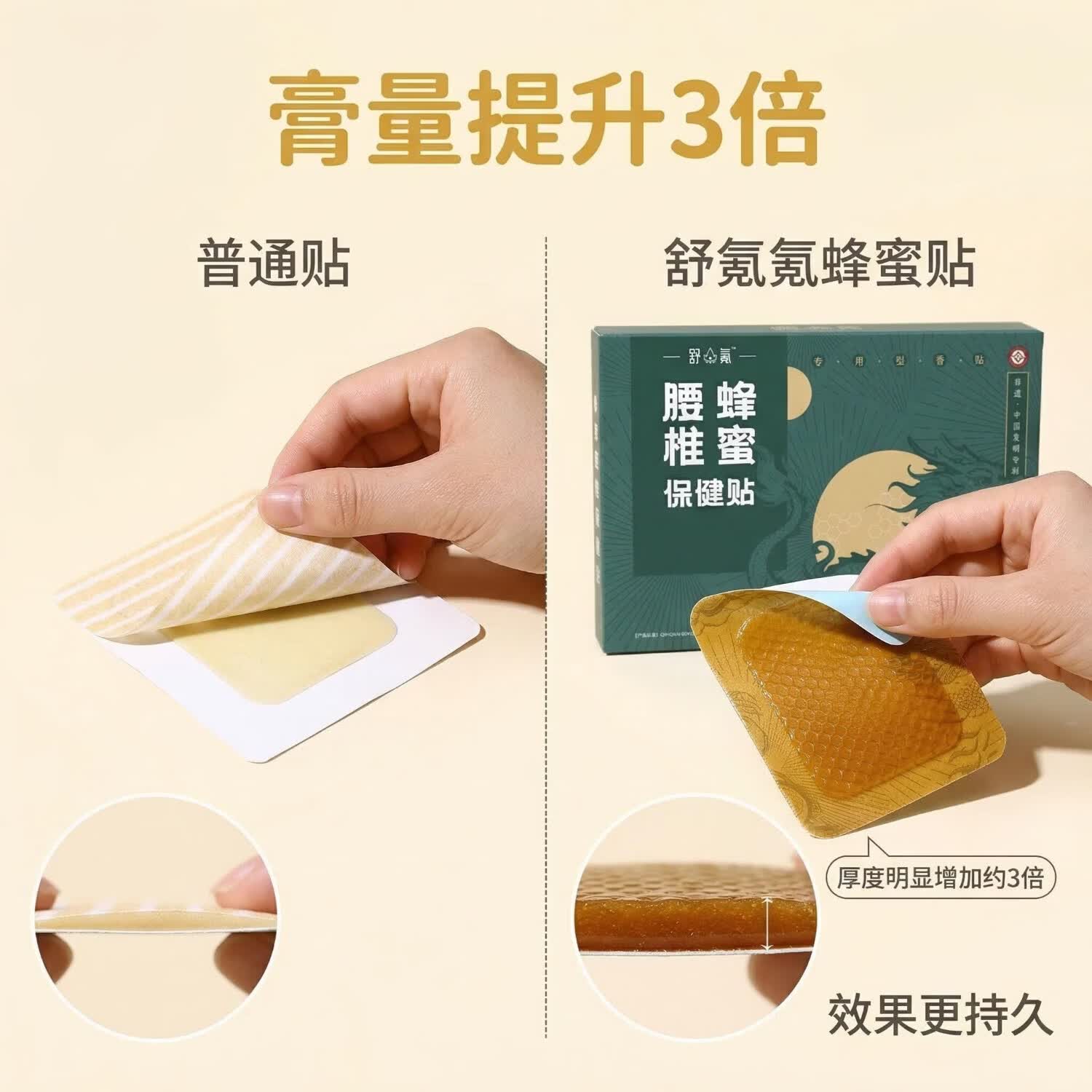 舒氪蜂蜜颈椎肩周腰椎膝盖疼痛专用膏药贴中国发明专利纯草本萃取 腰椎专用蜂蜜膏贴/6贴/一盒 蜂蜜基质  纯草本萃取