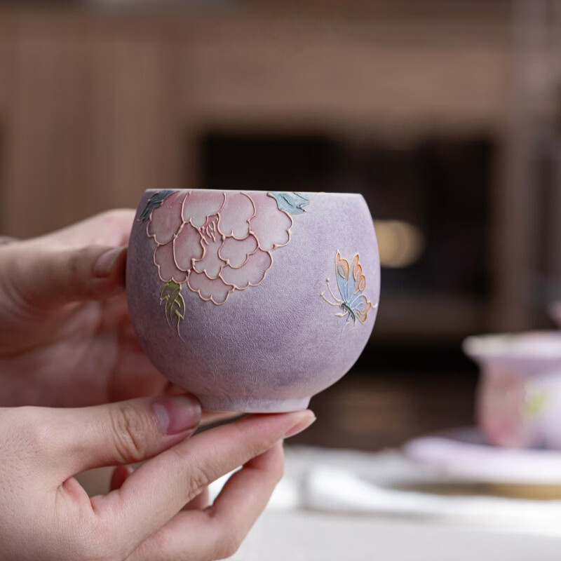 赟娅生日礼物送闺蜜朋友妈妈女生精致旅行牡丹茶具套装陶瓷壶杯伴手礼 牡丹茶壶套装-斗笠杯【高档礼盒装】