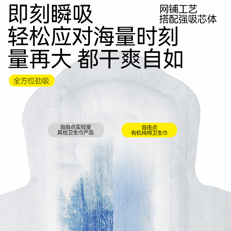 FREEMORE有机纯棉超薄透气卫生巾 【夜用超值囤货】60片送安睡裤2条 280mm 62片