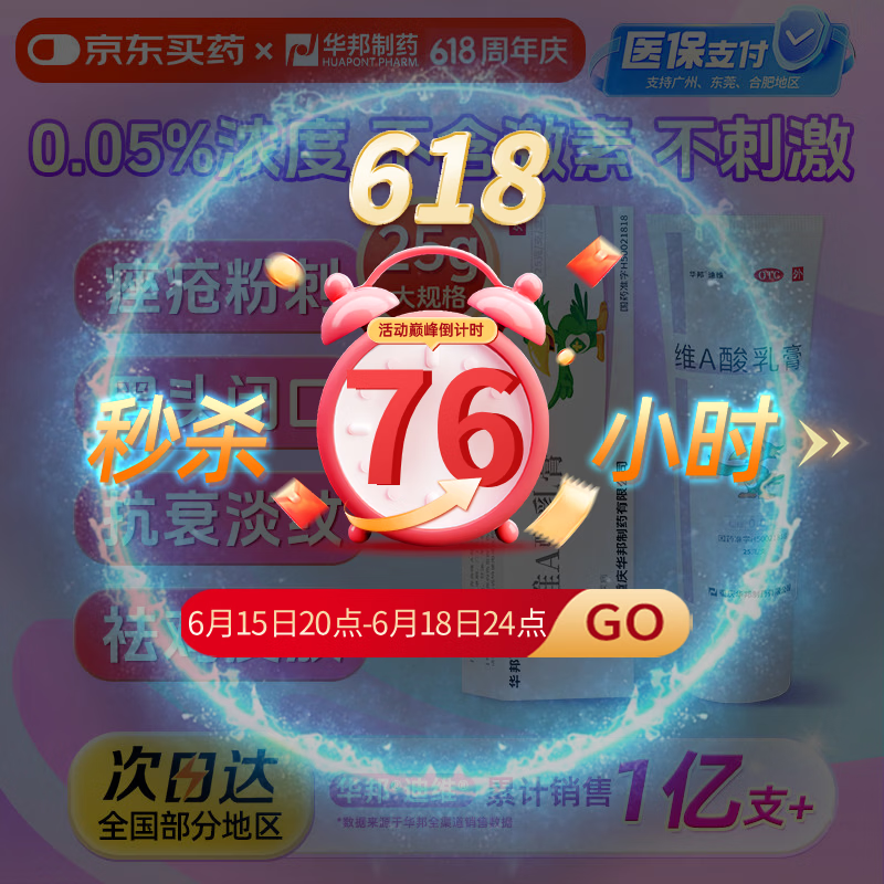 迪维【华邦制药 迪维】维A酸乳膏0.05%*25g/盒 寻常痤疮角化异常性疾病