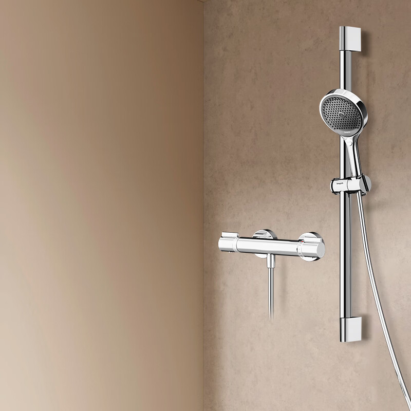 汉斯格雅（Hansgrohe）境雨130系列淋浴花洒套装 境雨镀铬手持+恒温龙头15368