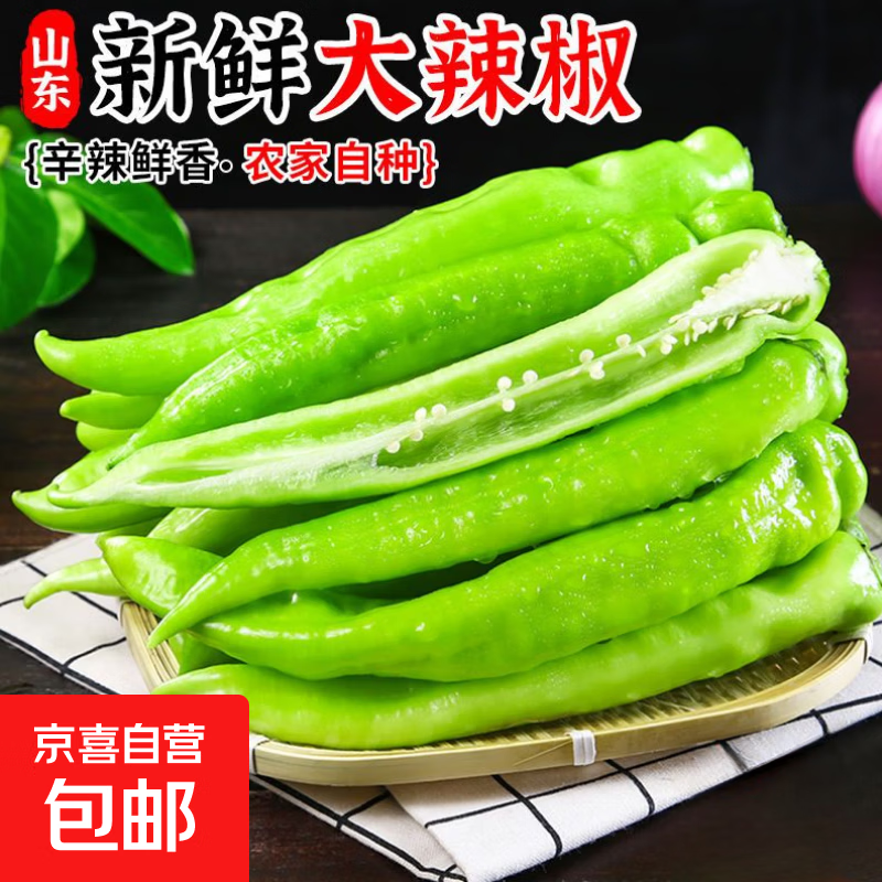 新鲜青辣椒尖椒牛角椒中辣皮薄饱满清脆辣椒炒肉下饭菜 【尝鲜】带箱1斤