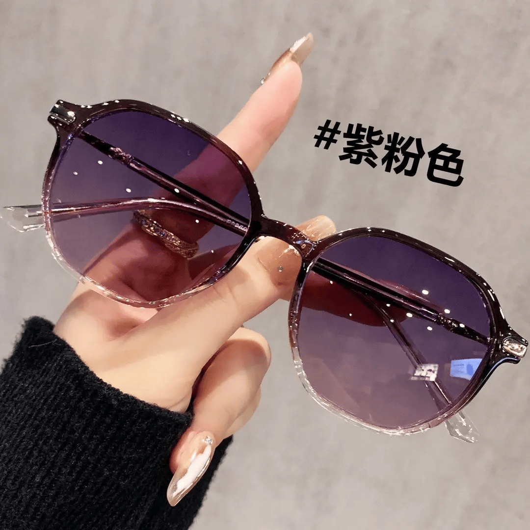2026新款时尚防晒茶色偏光墨镜女款气质高级感太阳镜 紫粉色