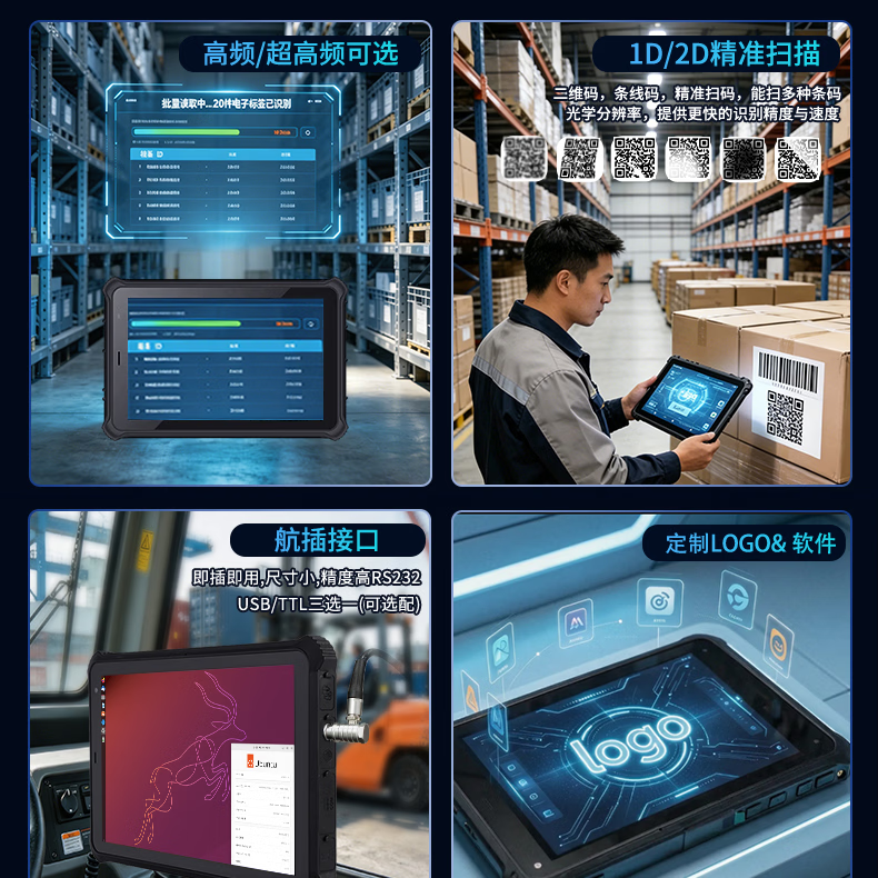 富仕智控三防平板电脑10英寸Windows10/11双电池可拆卸更换支持热插拔防尘防水防摔防震工业加固终端平板 RT-10Z【10英寸+Windows10/11】 N100+4核+8GB+128GB 双电池-热插拔-高亮款