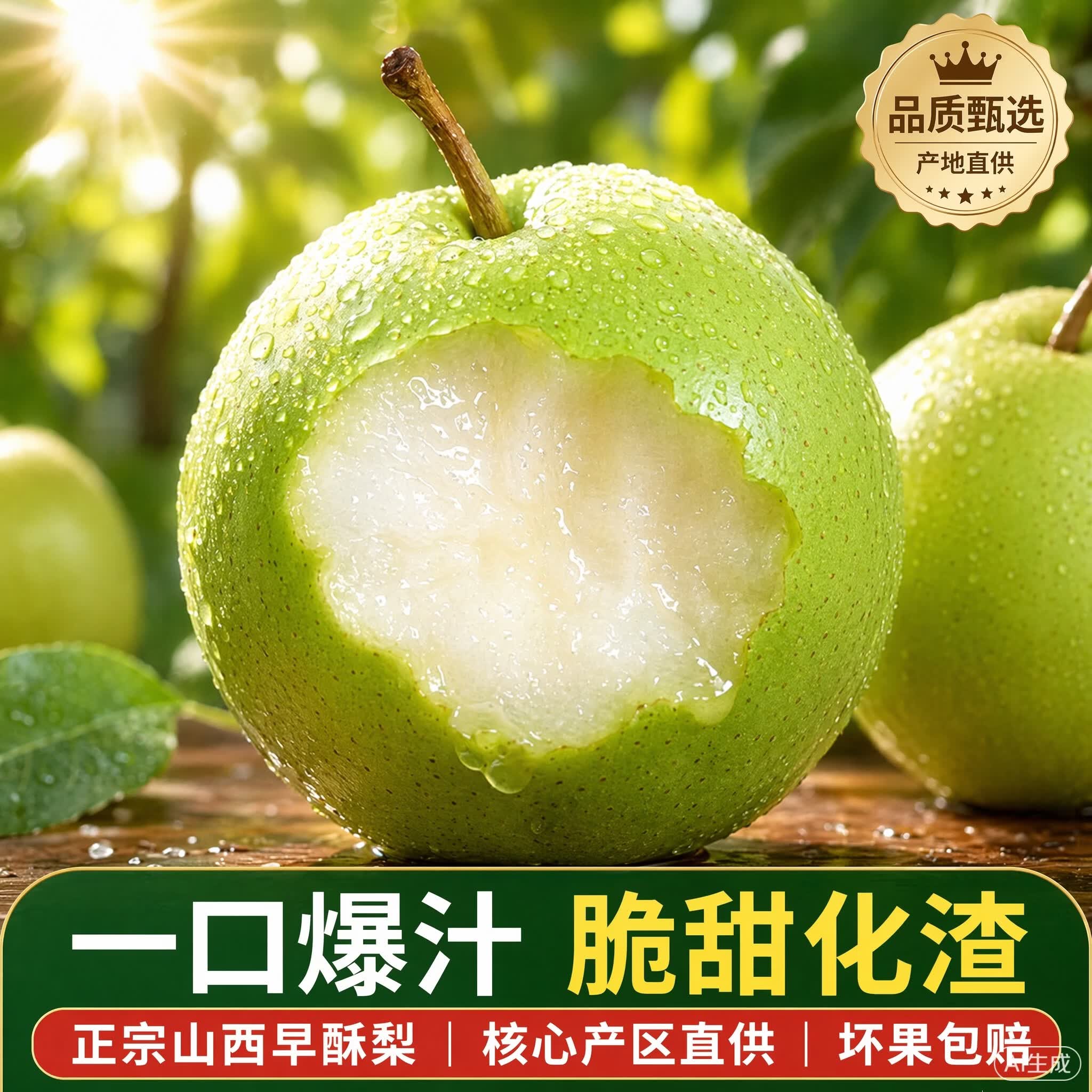 京世泽 山西早酥梨 源头直采新鲜水果梨子清脆 削皮更好吃 【店长力荐】净4.5斤 单果65mm以上