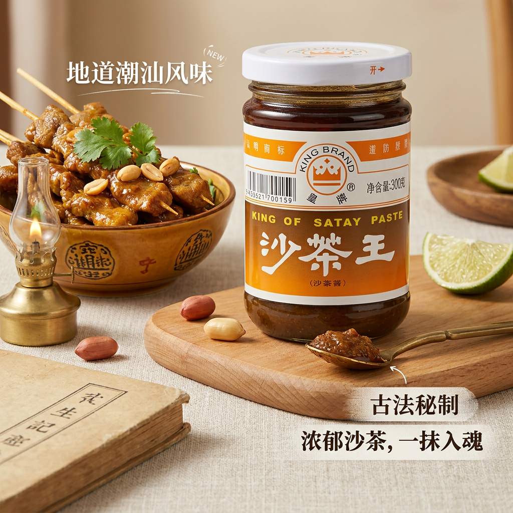 皇牌正宗皇牌沙茶王300g潮汕特产沙茶火锅蘸料调料沙爹酱商用沙茶酱 沙茶王300g 京东折扣/优惠券