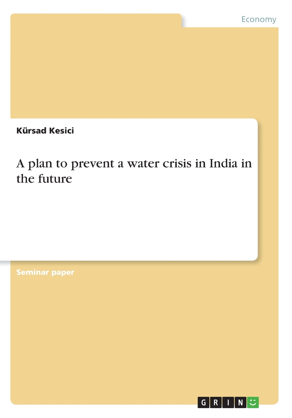 按需印刷】a plan to prevent a water crisis in india in the