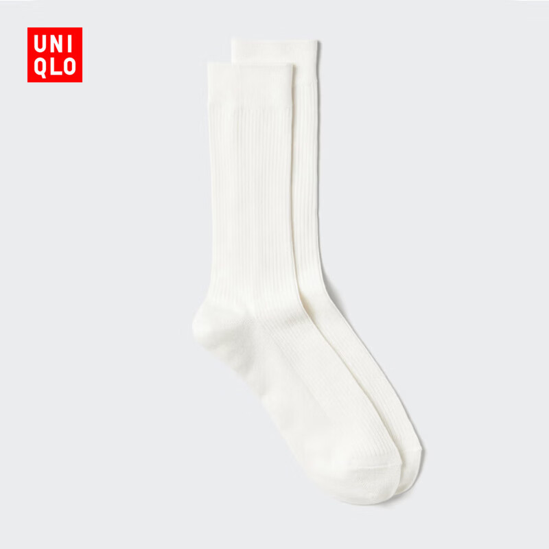 优衣库素色袜男装女装/袜子486885 00 白色 S /M/25～27 cm
