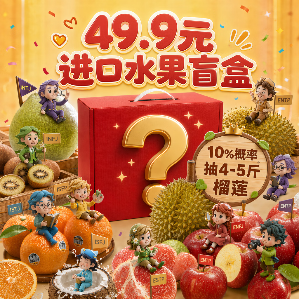京鲜生618精选进口水果盲盒第一弹 抽4-5斤榴莲 源头直发包邮